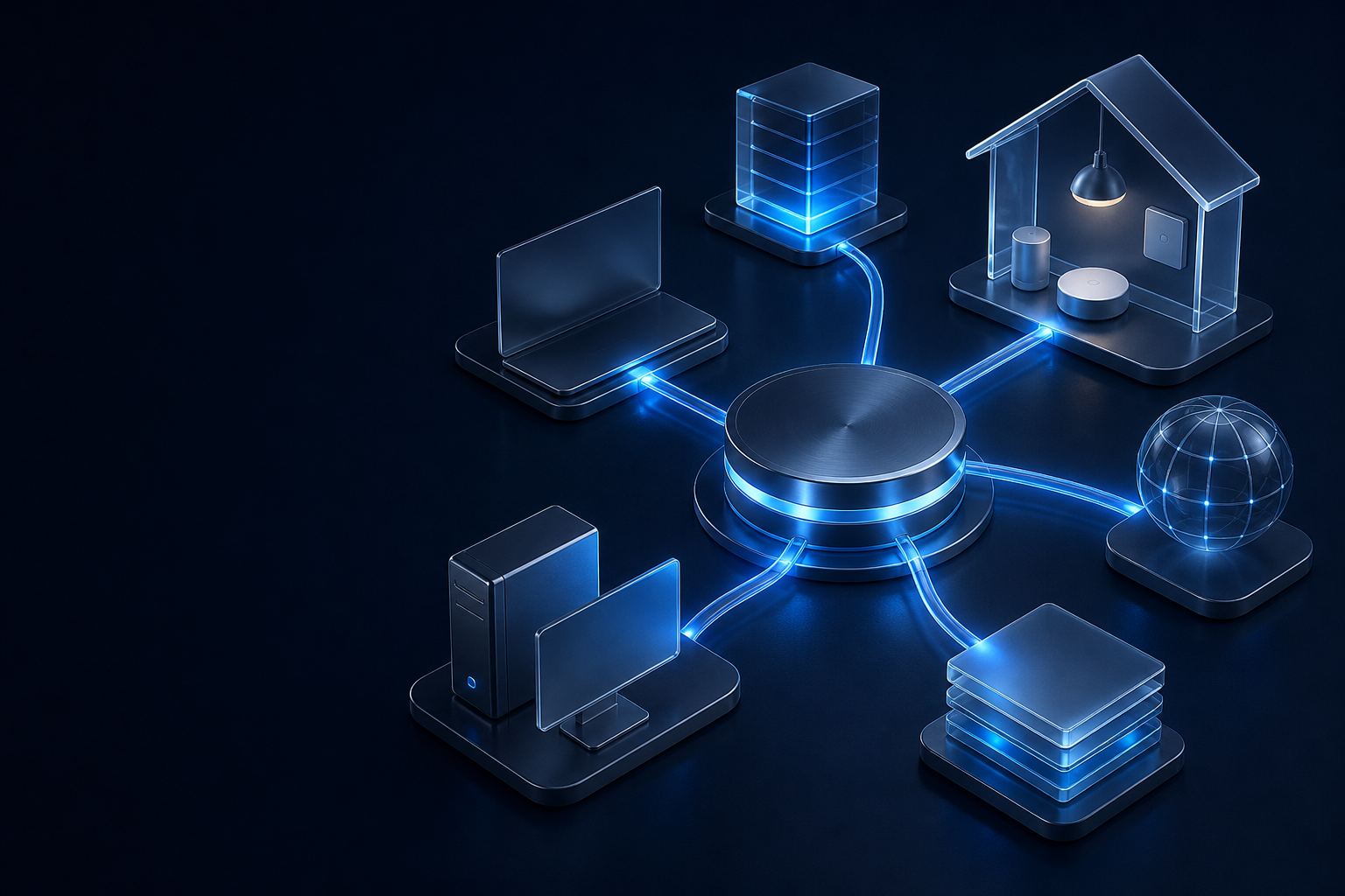 Vernetzte Computer-, Server- und Smart-Home-Komponenten